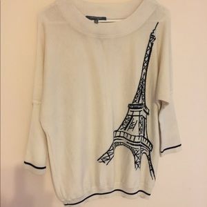 🆕Catherine Malandrino Ivory Eiffel Tower Sweater