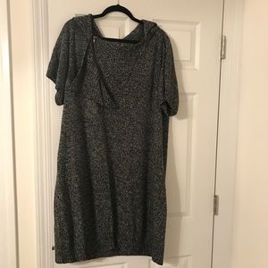 Grey sweater dress with zipper detail, Size 3X