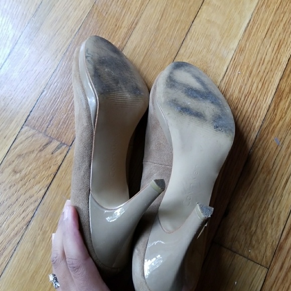 Nude Suede Heels - Picture 3 of 6