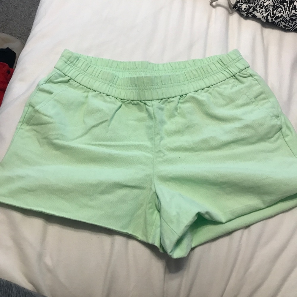 J Crew lime green stretch shorts