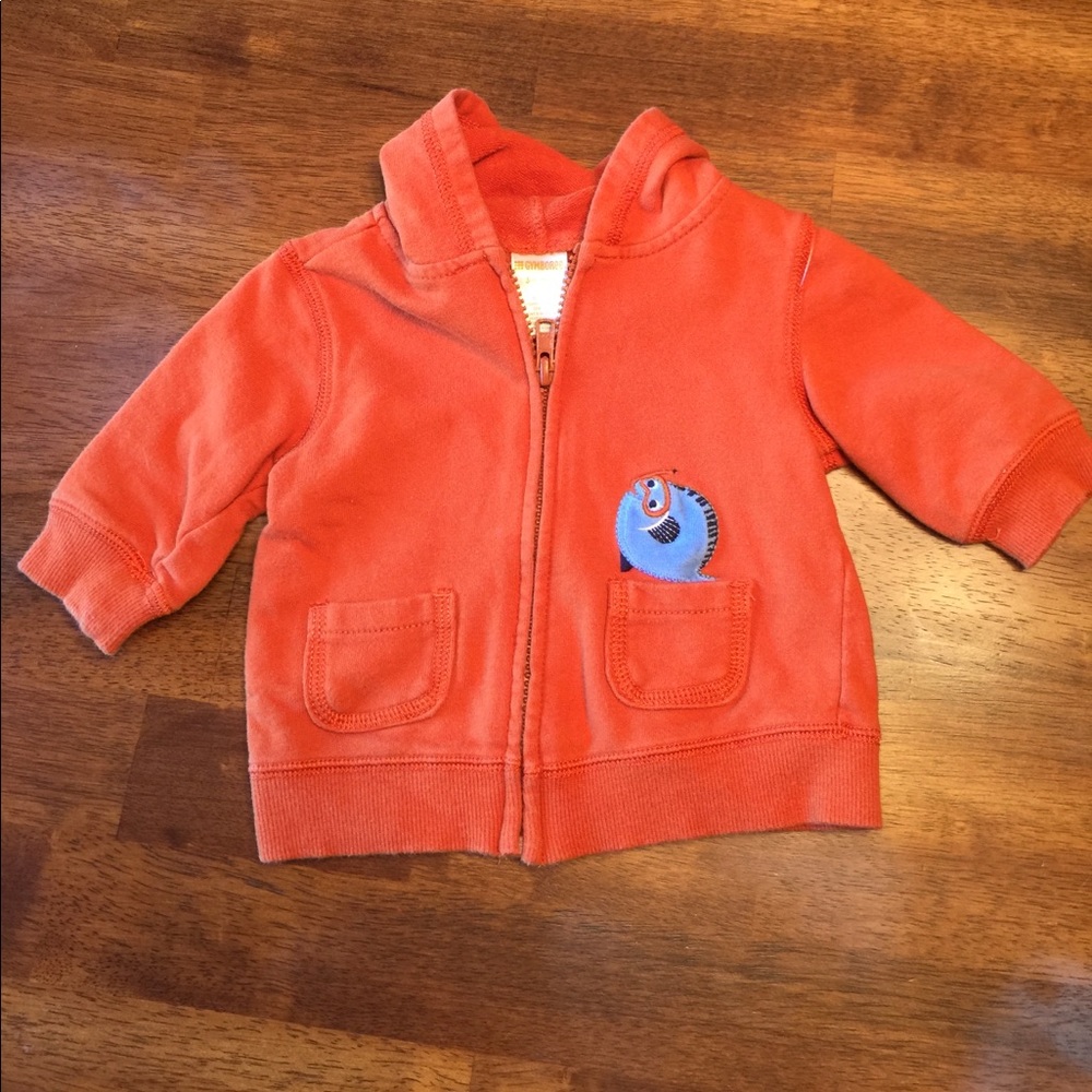 Orange Gymboree zip up sweatshirt