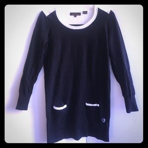Ben Sherman Black and White Tunic Sweater