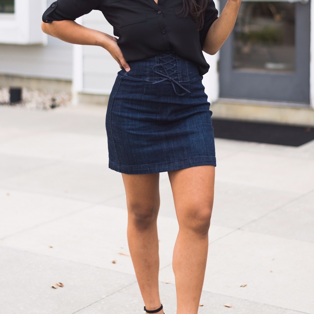 Denim mini skirt
