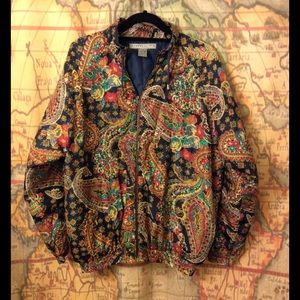 🌈Vintage Rainbow Paisley Windbreaker Hipster Chic