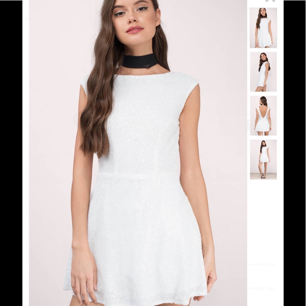 TOBI Short Sleeve Sequin Skater Dress, Size M