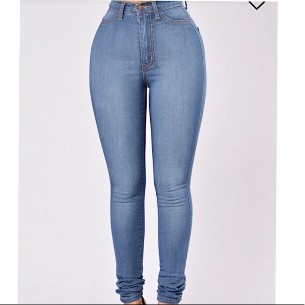 Classic High Waisted Skinny Jeans-Medium Blue