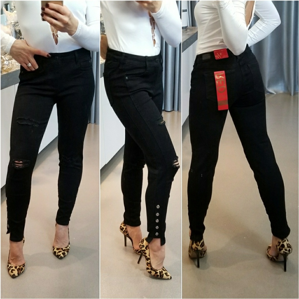 Distressed black denim jeans - Picture 4 of 4