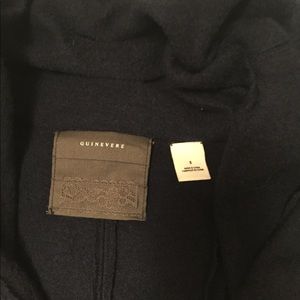 Navy wrap sweater from Anthropologie