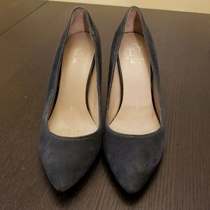 Franco Sarto Navy Suede Wedge Heels