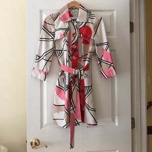 Alberto Makali geo-print trench coat