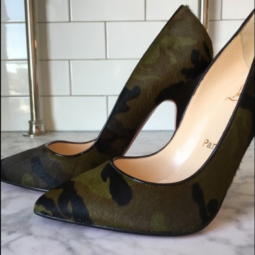 Christian Louboutin Heels Black and Camo