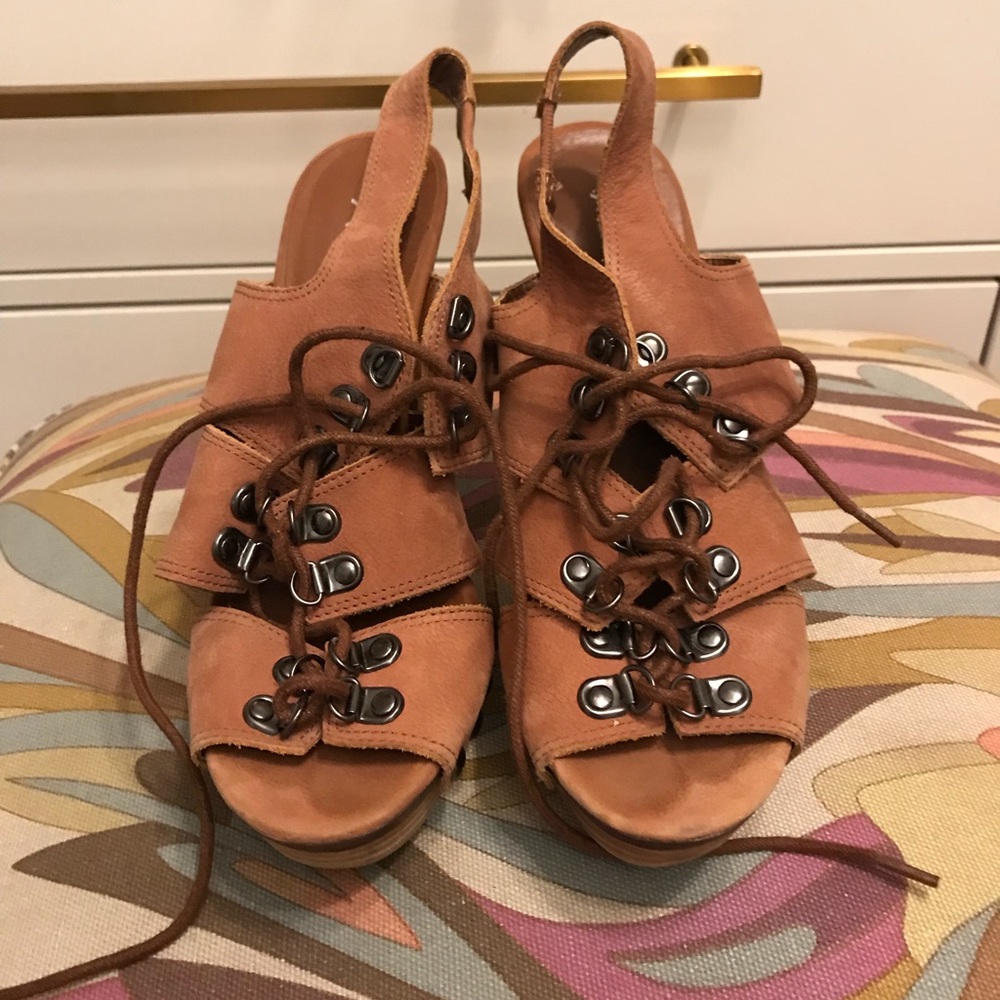 Aldo Suede & Wood Heels sandals