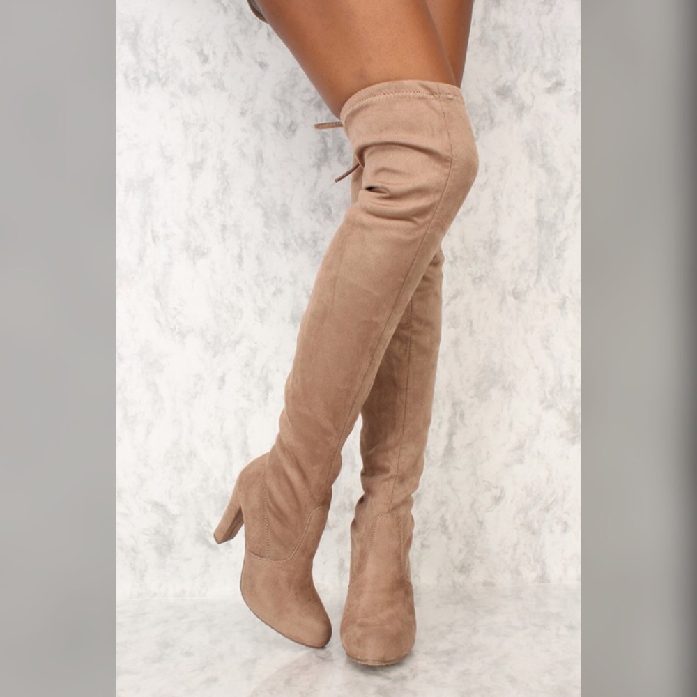 Taupe Thigh High Boots |
