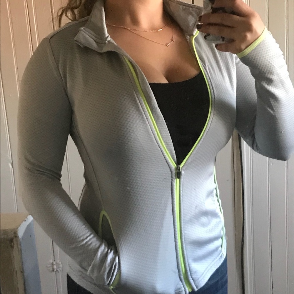 Grey lightweight athletic jacket