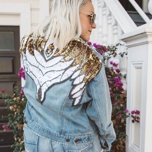 Free People Bedazzled Denim Jacket