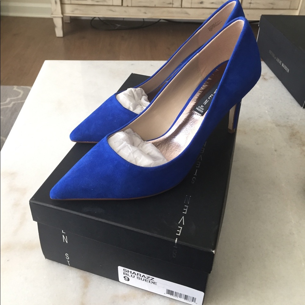 STEVEN by Steve Madden Blue Suede Pumps