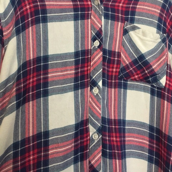 Rails Hunter White Rose Plaid Button Down Shirt - Picture 7 of 7