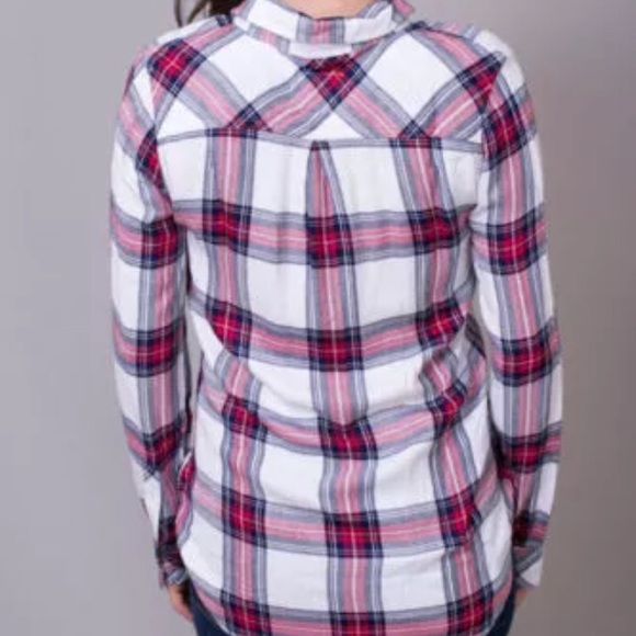 Rails Hunter White Rose Plaid Button Down Shirt - Picture 3 of 7