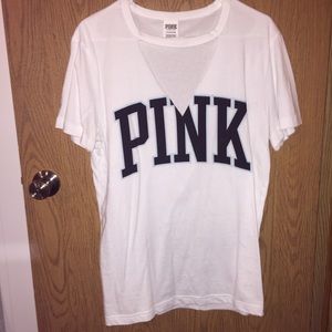 VS PINK V-Neck Choker Tee
