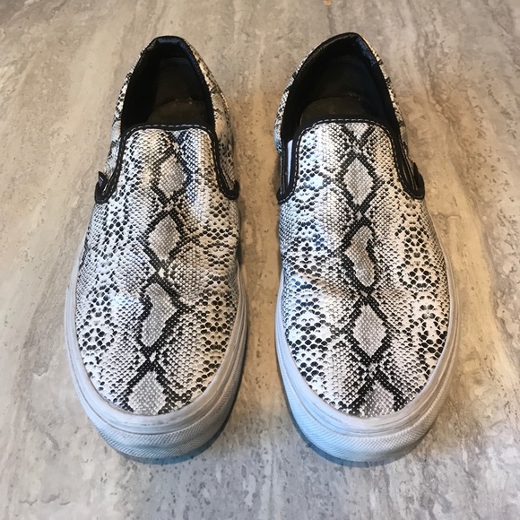 snake print slip on vans