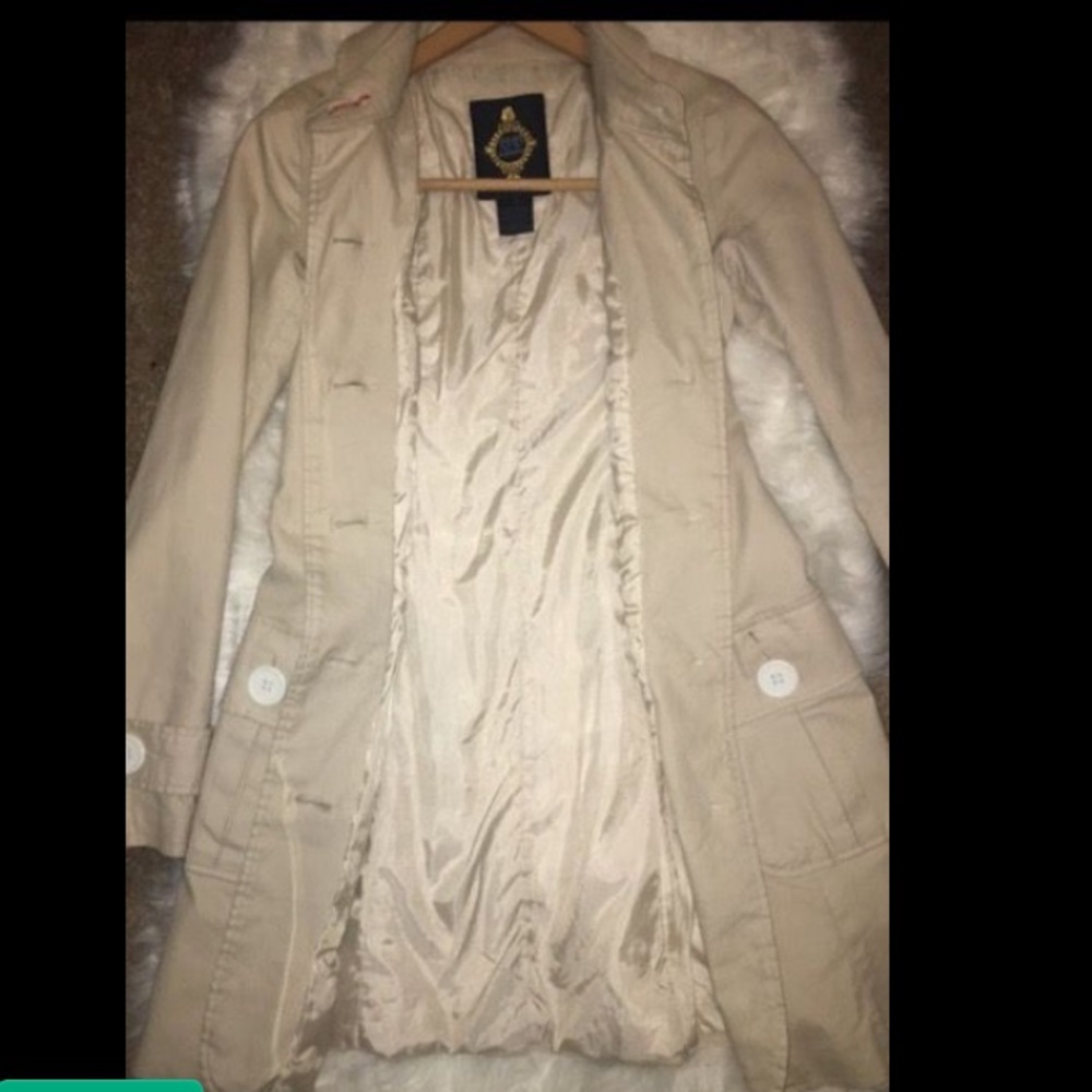 Women's nude tan beige trench coach pea coat