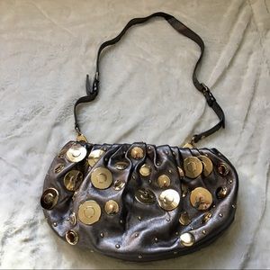 DVF Belle Embellished Leather Clutch Crossbody