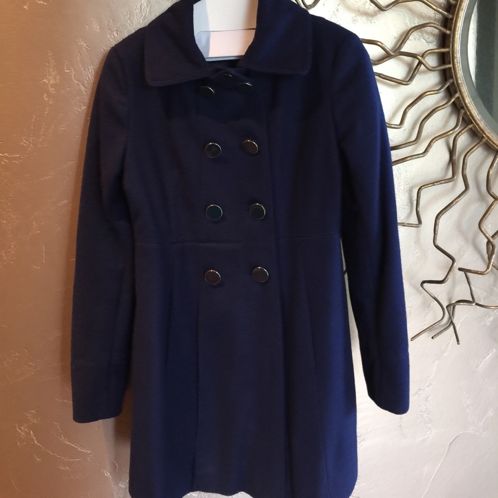 Navy Kenneth Cole peacock coat, sz 6