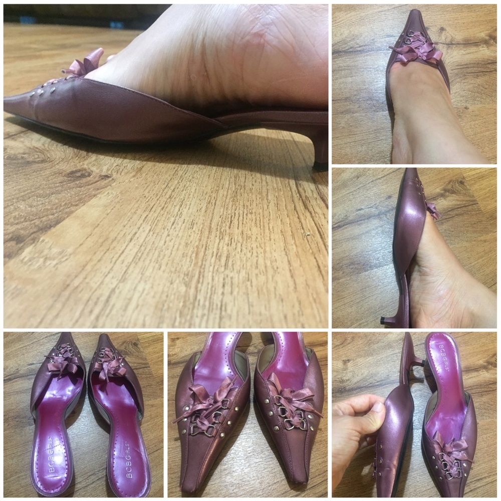 SOLD BCBGirls Purple/Pink Shimmery Kitten Heels