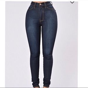Classic High Waisted Skinny Jeans-Dark