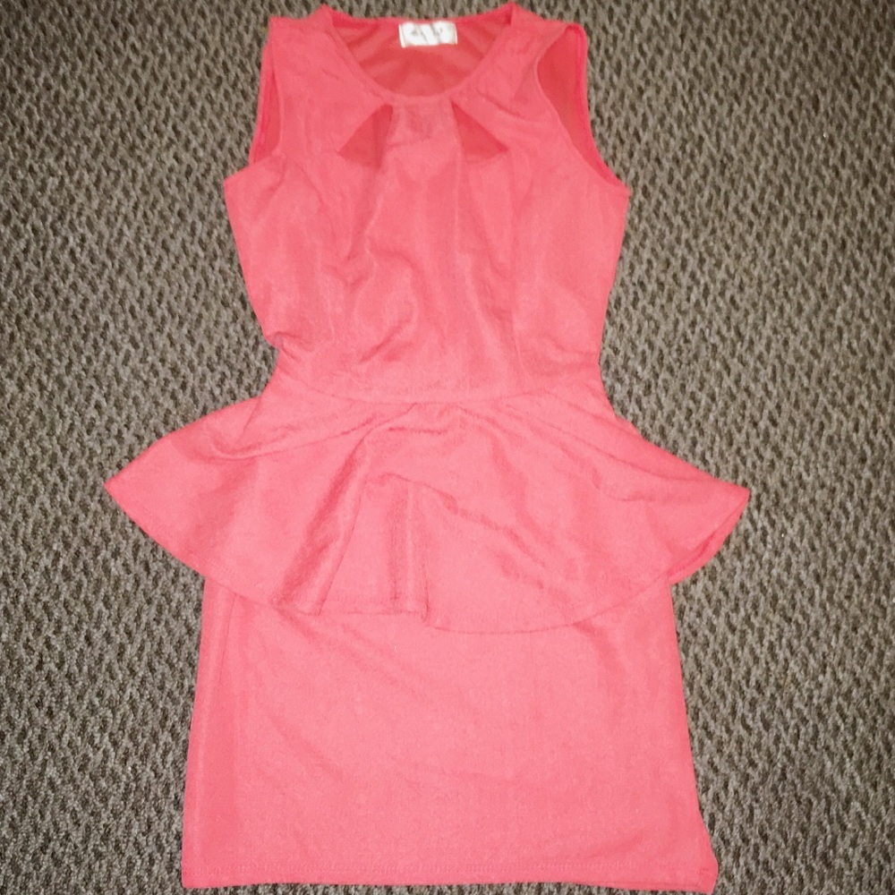 Salmon orange peplum dress