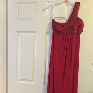 Formal Empire Gown One Shoulder Red Davids Bridal