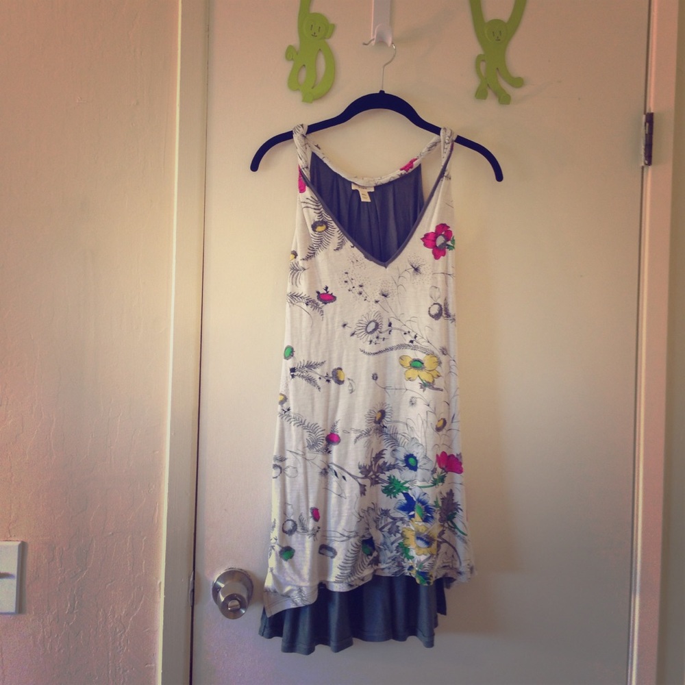 Anthropologie floral loose tank top