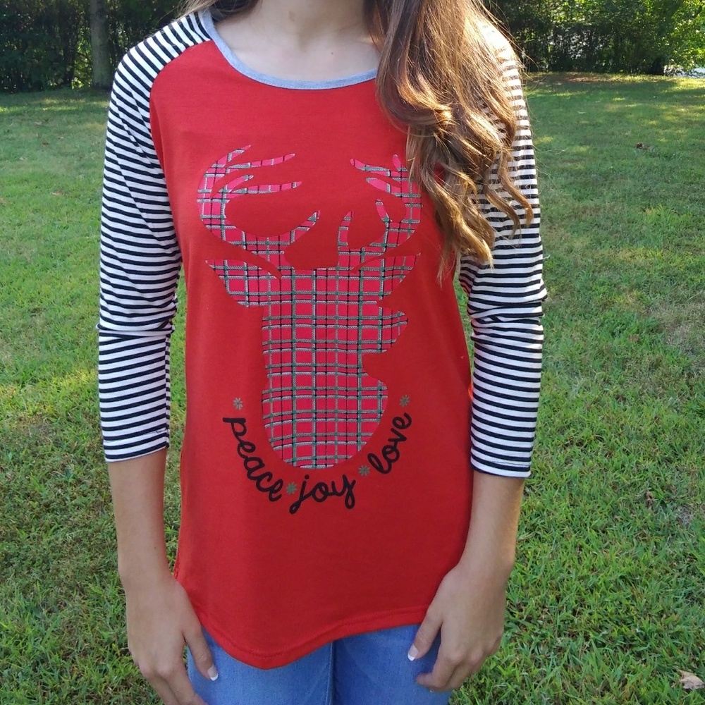 Reindeer 3/4 sleeve shirt