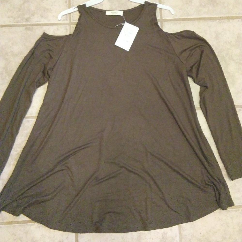 Olive cold shoulder tunic