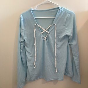 Blue Tie Top