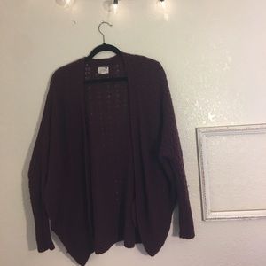 LA Hearts maroon cartigan