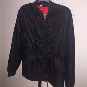 Vintage All Black Bomber Jacket Size M