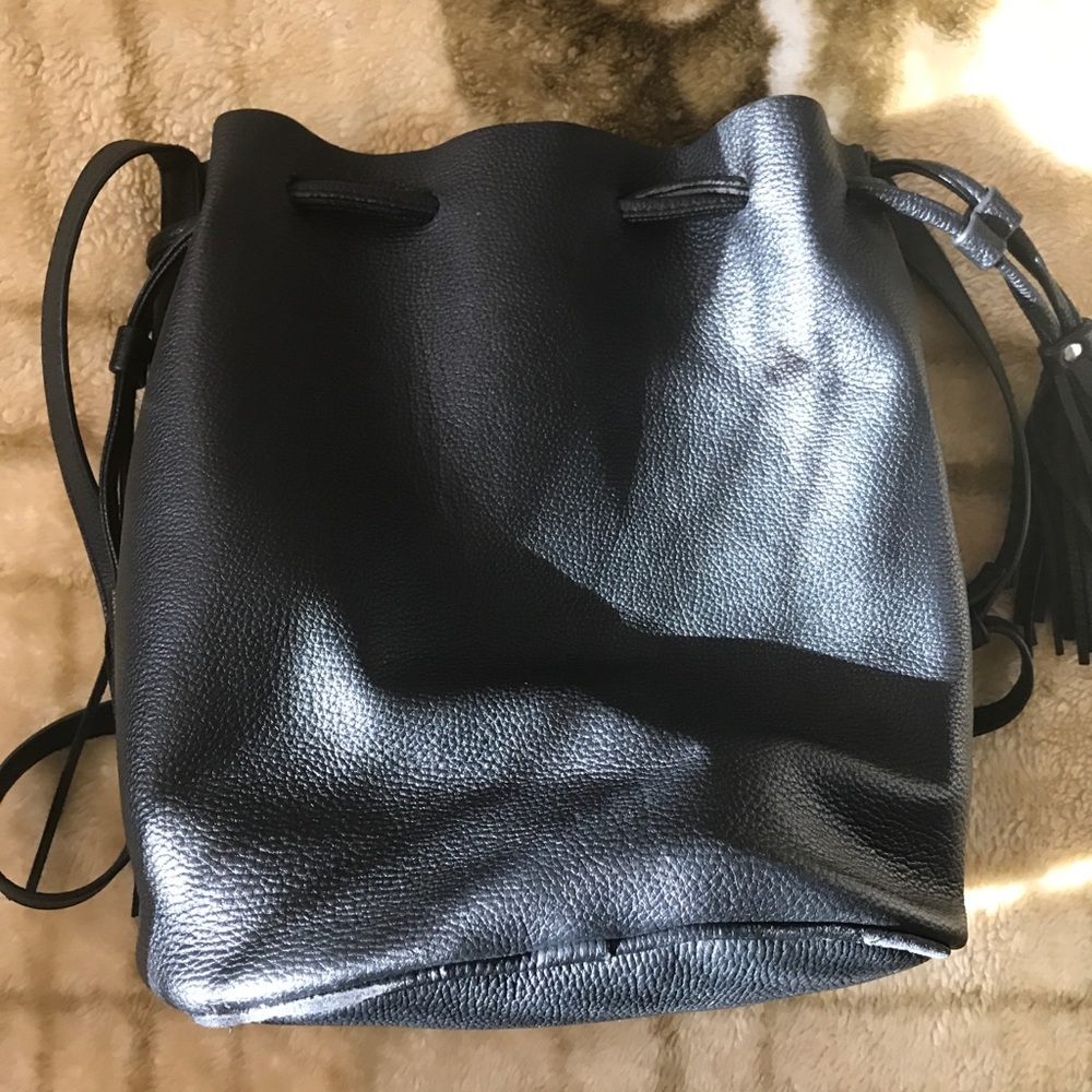 Tassel Black Bucket Bag