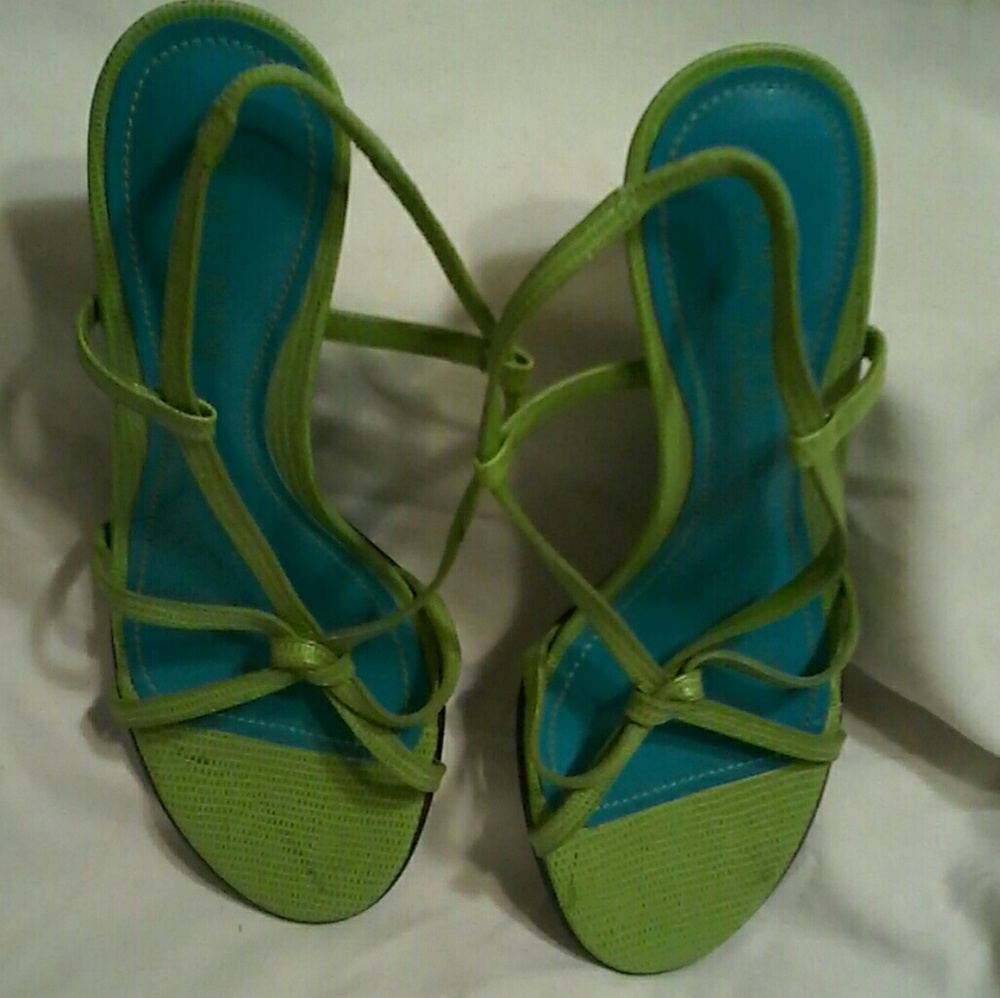 LAUREN Ralph Lauren Apple Green Strappy Heels 6.5B