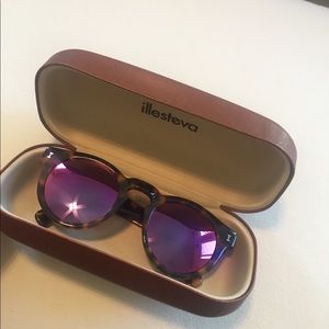 Illesteva Leonard Pink Mirrored Sunglasses