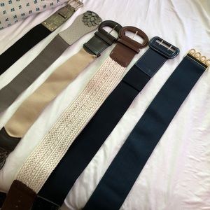 Bundle of 6 cinching belts, various colors, size s