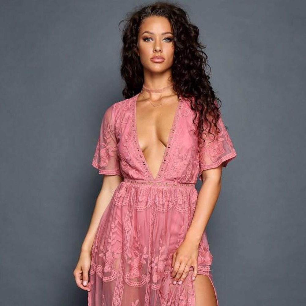 Honey Punch Pink Festival Romper Dress