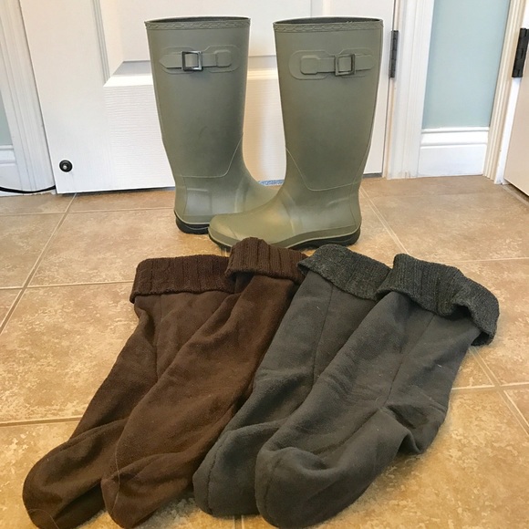 Kamik Shoes - ❤ EUC Kamik Rain Boots Hunter Green Fleece Liners!