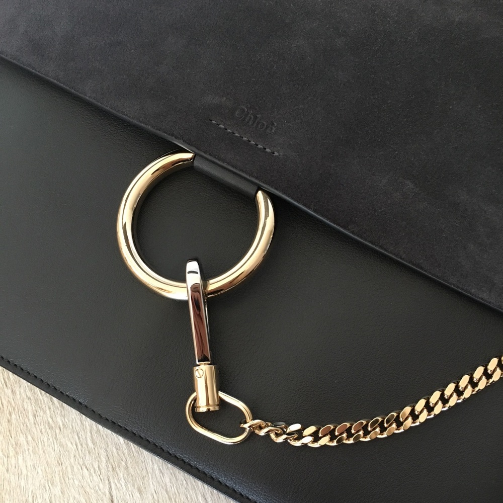 SOLD Chloe Faye Medium Carbon Grey Crossbody Bag - Picture 8 of 8