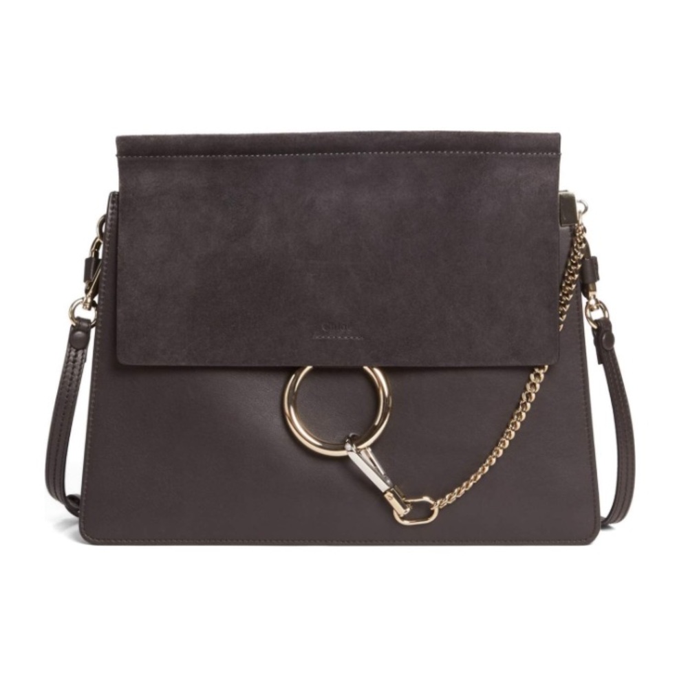 SOLD Chloe Faye Medium Carbon Grey Crossbody Bag - Picture 1 of 8