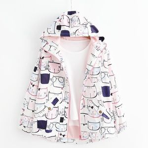 Kawaii Cute Cat Kitty Harajuku Hoodie Coat