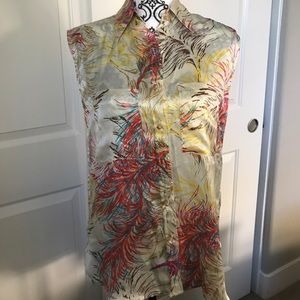 Colorful silk sleeveless tunic