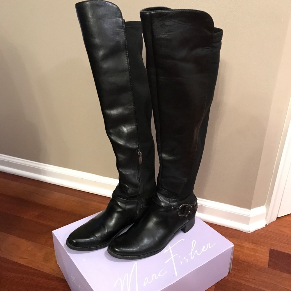 Marc Fisher Tall black leather boots