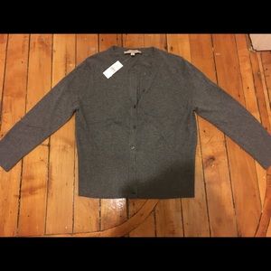 LOFT heather grey cardigan