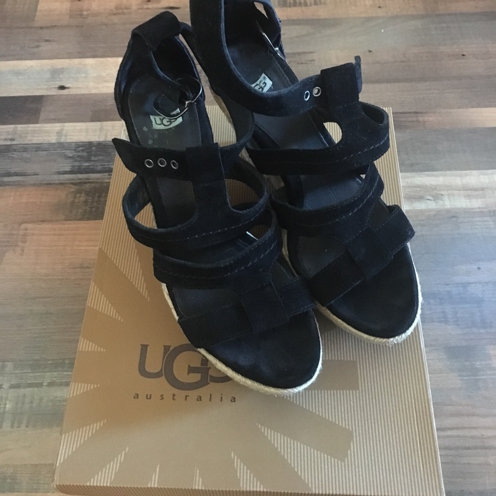 UGG black High Heel Sandals Size 7.5
